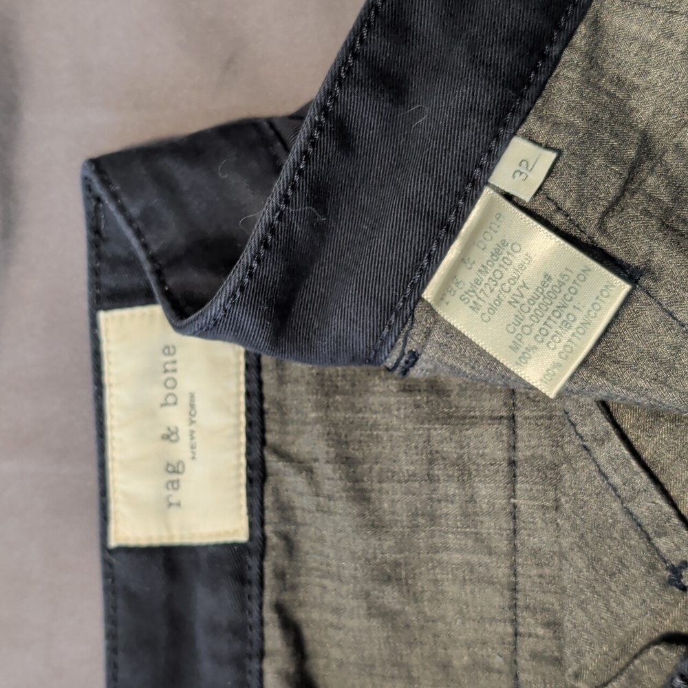 Men's Rag & Bone Navy Blue Chinos Size 32 - Picture 2 of 4
